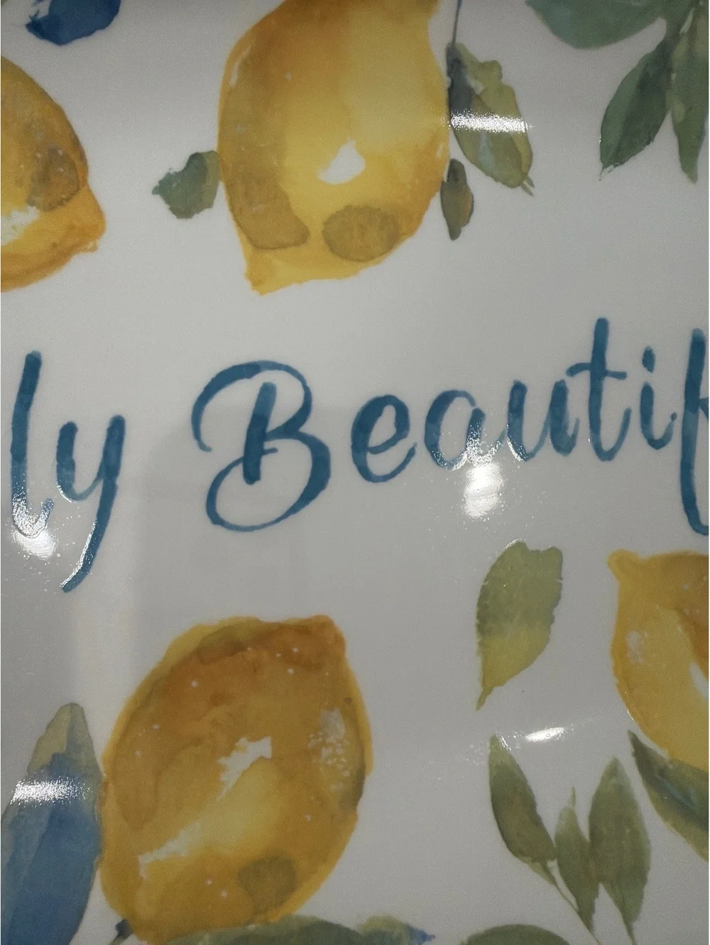 Madison Studio Simply Beautiful Oval Serving Platter with Lemon Design